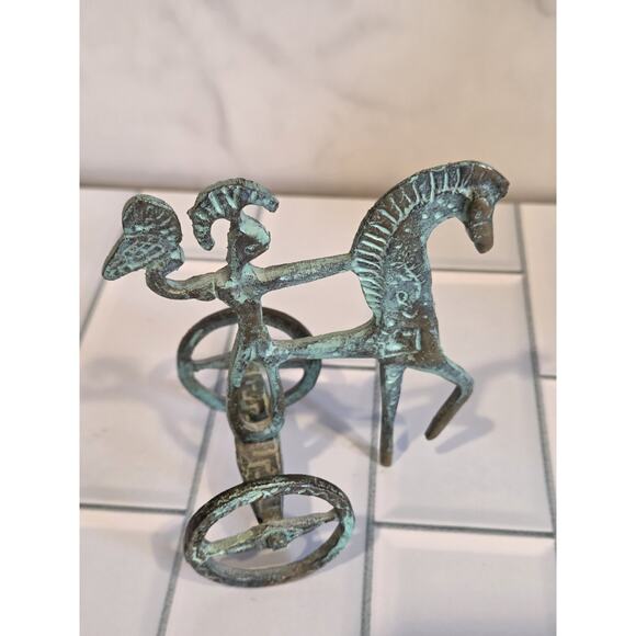 Etruscan Horse Chariot Athena Greek Turkish Roman Weinberg Style SML 4½"x3" EUC - Picture 6 of 13
